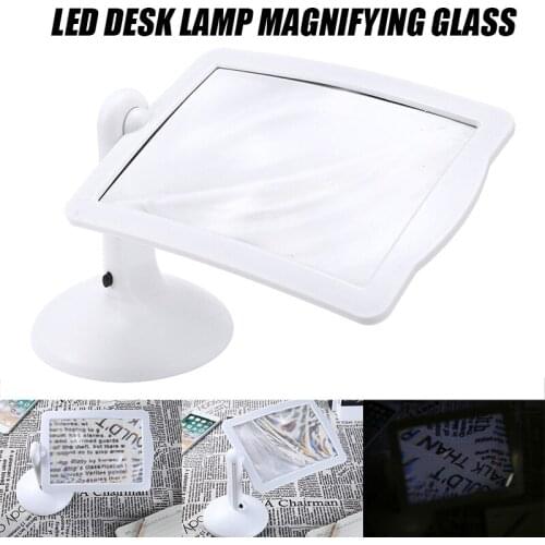 Professional 3X Magnifying Glass Desk Lamp LED Light Reading Lamp Large Lens Lighted Magnifier For Reading/Rework/Threading