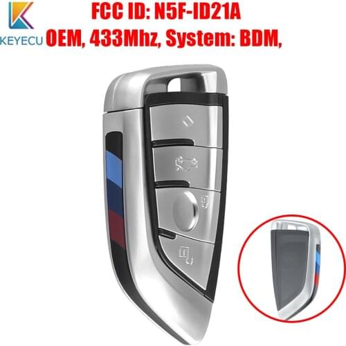 Keyecu OEM Smart Remote Key 4 Buttons 433MHz Fob for BMW BDM G20 G30 G32 G11 G15 G29 2015 2016 2017 2018 2019, FCC ID: N5F-ID21A