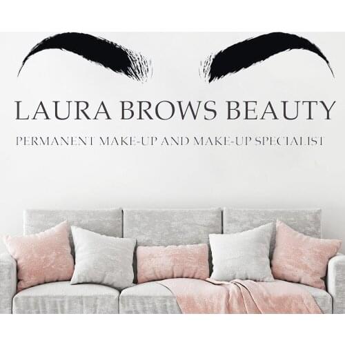 Eyelashes Custom wall sticker Lashes Salon Beauty Women Beautiful Stickers Gift Lash Art Vinyl Decal Makeup Extension room HY44