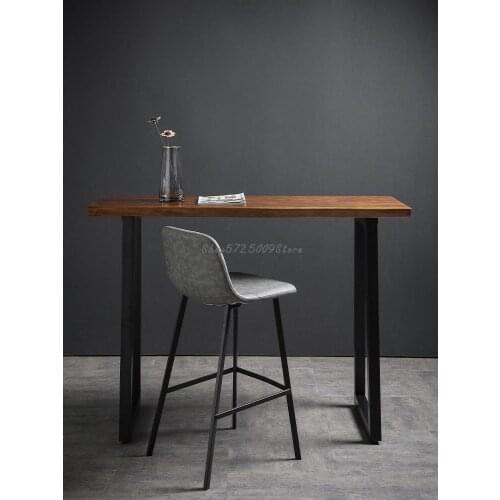 Retro wall solid wood bar table home whole board bar table modern minimalist creative balcony window table high table