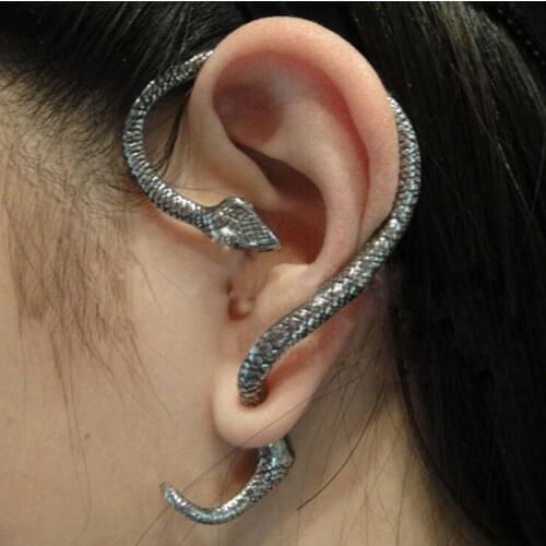 Punk Style Twining Snake Shape Earrings Stud Cuff Earrings for Women Style Jewelry