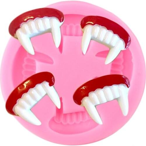 Halloween Tooth Silicone Mold Chocolate Fondant Cupcake Topper Molds Candy Resin Mould DIY Kitchen Baking Cake Decorating Tools