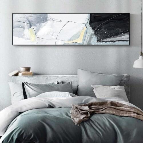 Nordic Modern Art Canvas Painting Abstract Line Water Ripple Wall Art Gray Artwork Pictures For Living Bedroom Scandinavian Deco