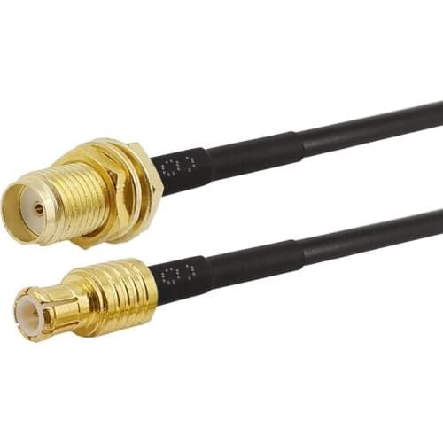 SMA Female Bulkhead to MCX Male Straight RF Cable Assembly RG174 Coaxial Cable MCX Male to SMA Female Cable