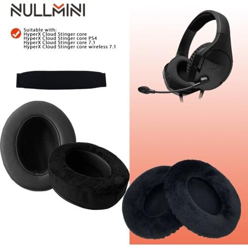 NullMini Replacement Earpads for HyperX Cloud Stinger Core Headphones Headband Earmuff Thicken Leather Velvet Sleeve Headset