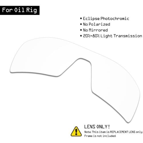 SmartVLT Sunglasses Replacement Lenses for Oakley Oil Rig - Eclipse Grey Photochromic