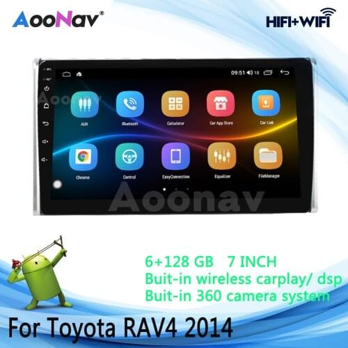 Tesla QLED Screen 6+128GB Android 10 Car RadioFor Toyota RAV4 2014 Stereo DVD Player Multimedia GPS Navigation