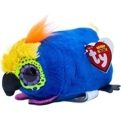 TY 10cm big eyes Color parrot Stackable Screen Clean Doll Plush Stuffed Animal Collectible Toy Christmas Gifts For kids