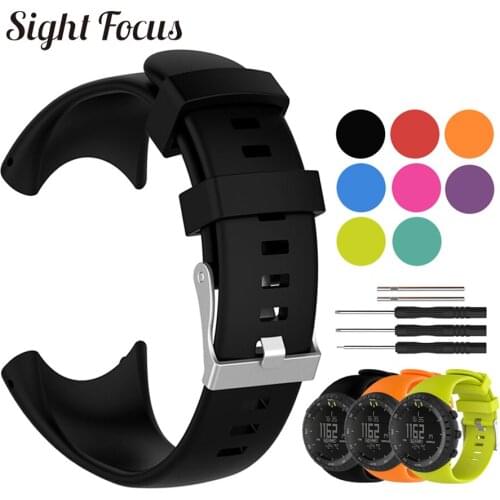 Sight Focus Waterproof Rubber Watch Strap For SUUNTO CORE ALL BLACK Band Strap Silicone Durable SUUNTO CORE ALL BLACK Watchband