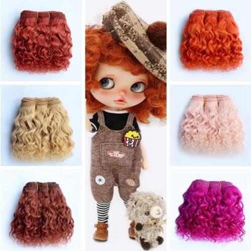 1 Roll 15cm*400-500cm Wool Hair Wefts for BJD/SD/Blyth/American Dolls Curly Hair Extensions DIY Doll Wigs Hair Doll Accessories