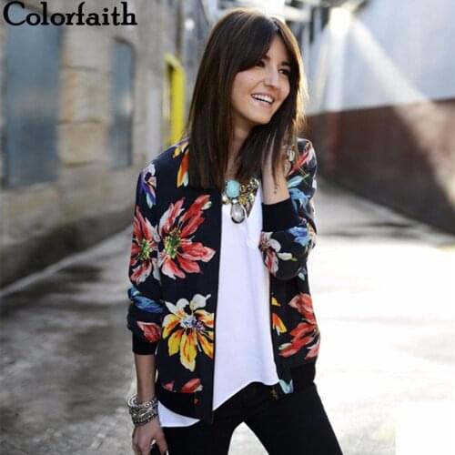 Clearance! SALE Women Jackets 2017 Autumn Winter New Fashion Ladies Floral Printed Patchwork Zipper Casual Jackets Outwear JK002