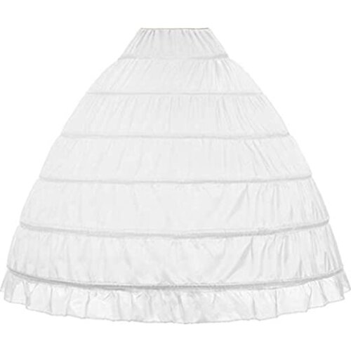 Full A-line 6 Hoop Floor-Length Bridal Dress Gown Slip Petticoat Women Long Crinoline Petticoat Ball Gown