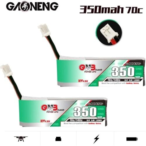 1-3Pcs GNB 3.8V 350mAh 70C/140C 1S HV Lipo Rechargeable Battery PH2.0 for BetaFPV 65S UK65 Blade Inductrix UR65 Tiny Whoop Drone