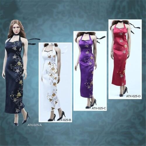 1/6 ATX025 Female Action Figure Clothes Sexy Cheongsam and High Heel Shoes DIY Models Accessories Toy