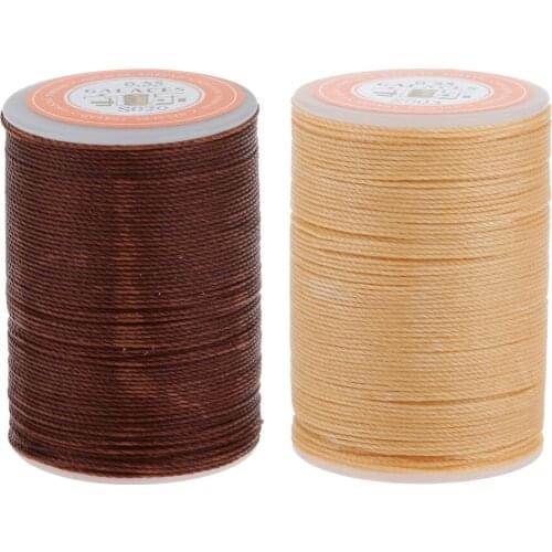 2 Spools 0.55mm round Waxed Cords Strings Ropes Thread for DIY Craft Leathercraft
