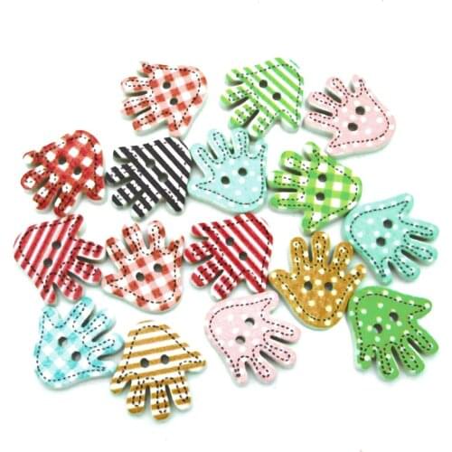 50pcs Mixed Hand Wooden Buttons For Clothing Needlework Scrapbooking Wood Botones Decorative Crafts Diy Accessories