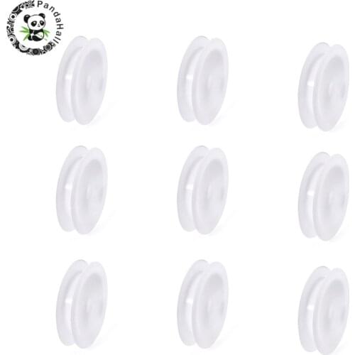 50pcs Plastic Empty Spools For Wire Spool Cord Thread Bobbins White End Sewing String Hand Tools Equipment Hole:10.5mm 67x14mm