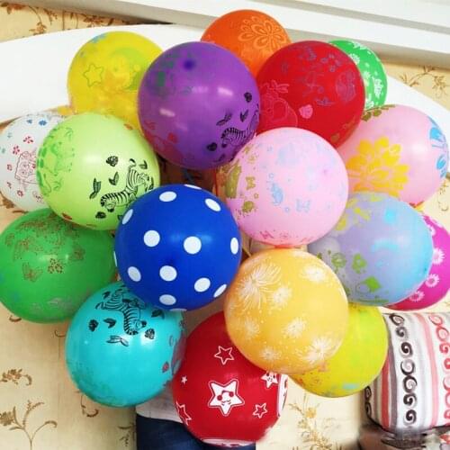 500 pcs/Lot 12inch Helium Balloons Flower /Animal /Dots Full Print Latex Ballon Wedding Decorations Party Supplies
