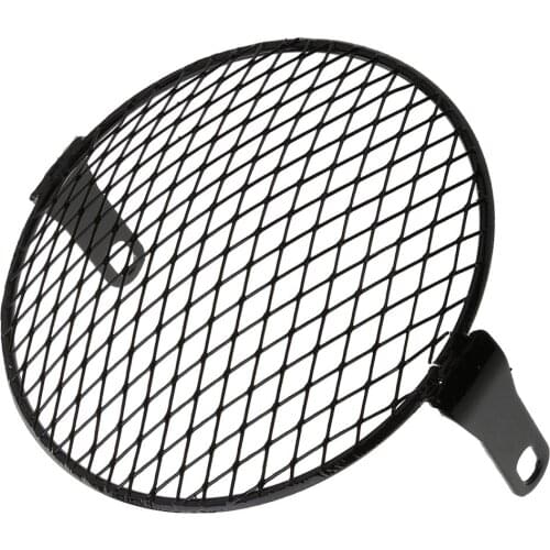 6.3' Retro Motorcycle Side Mount Headlight Oblique Net Cover Mask