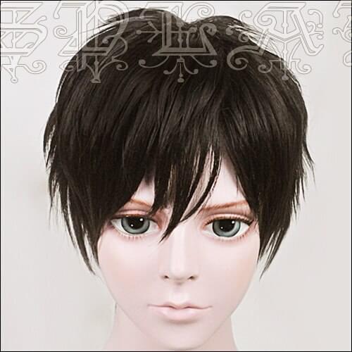 Anime Attack on Titan Bertolt Hoover Cosplay Wig Short Black Heat Resistant Synthetic Hair Wig + Wig Cap