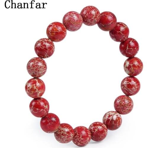 Chanfar 10mm Genuine Nature Stone Beaded Bracelet For Women Men Jewelry