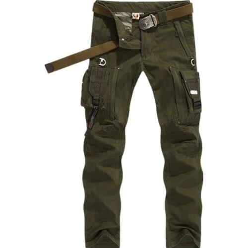 Outdoor Plus Size Sports Trekking Cargo Pants Men Straight Cotton Multi-pockets Military Tactical Trousers Climbing Hiking Pants