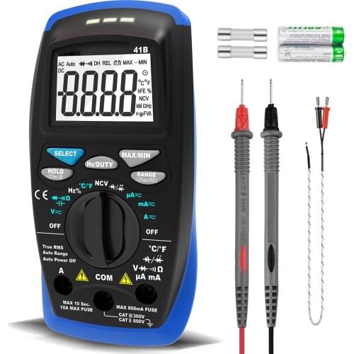 Holdpeak 41B Digital Multimeter 6000 Counts AC DC Voltmeter Ammeter Capacitance Temp and Diode Tester Electrical Tester with NCV