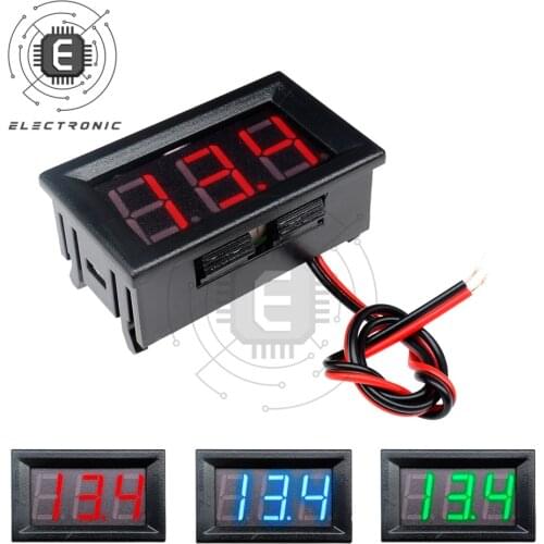 Digital Voltmeter DC 4.5V to 30V Digital Voltmeter Voltage Panel Meter Red/Blue/Green For 6V 12V Electromobile Motorcycle Car