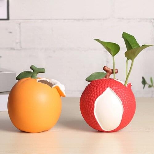 Flower pot simple green dill hydroponic ceramic vase orange lychee decoration succulent flower pot Office flower pot