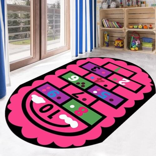 Infant Oval Printed Play Carpet Childrens Antiskid Crawl Soft Mat Kids Game Climbing Carpets Rugs For Bedroom Area Living Room