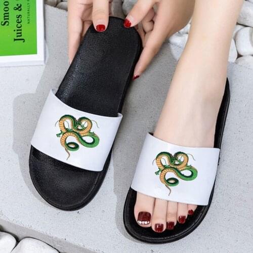 Leisure Slippers Beach Slippers Open Toe Indoor Home Women Slides Bathroom Slippers Lady Cartoon Dragon Slippers
