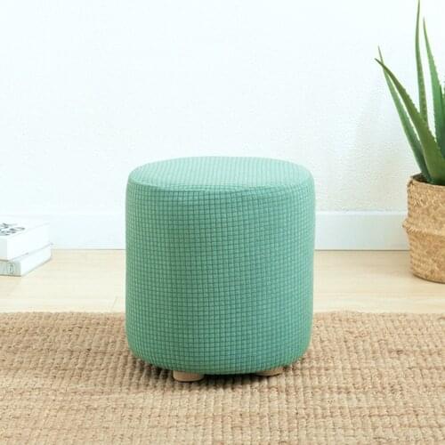 Stretch Stool Cover Round Ottoman Slipcover Footstool Protector Ottoman Cover Seat Protective Case Footrest Chair Slipcover