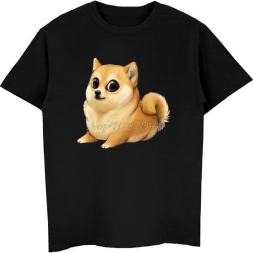 Husky Doge Dog Funny Print T-Shirt Summer Men Cotton Short Sleeve T Shirt Hip Hop Tees Tops Harajuku Streetwear