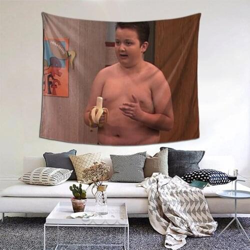 Gibby From ICarly Tapestry Funny Meme Tapestry Wall Bedspread kawaii Psychedelic Decor Blanket For Living Room