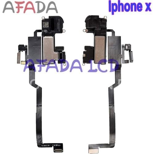 Original Ear Earpiece Flex For iPhone X Xs Max XR Proximity Light Sensor Sound Earphone Speaker Flex Cable Sensor Sound Replacem