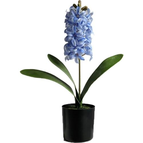 Artificial Plants Bonsai Hyacinth Real Touch Fake Flowers Potted Pot Plants Ornaments For Home Decoration Wedding Garden Decor