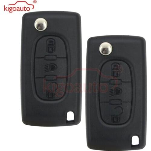 Kigoauto 2pcs For Citroen C2 C3 C4 C5 C6 C8 3 Buttons Flip Remote Car Key Case Cover Shell Fob VA2 Blade CE0523