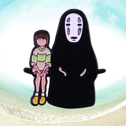 2020 Ghibli fest Hayao Miyazaki Anime Spirited Away No Face Best Friends enamel pin brooch