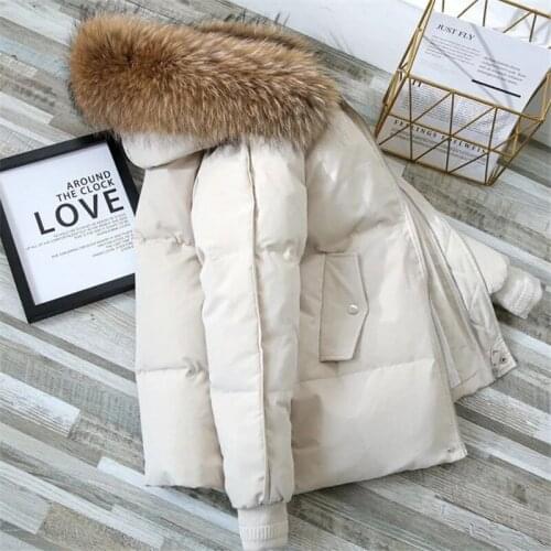 Parker Cotton Jacket Womens Winter New Hooded Fur Collar Loose Solid Color Zipper Simple Commuter Fashion Bread Coat ZM483