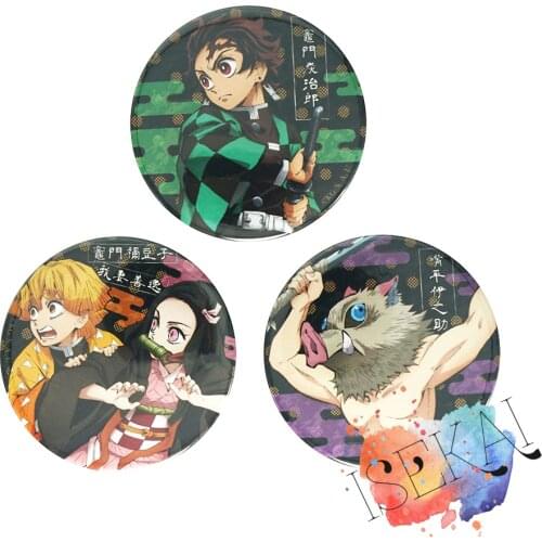 Demon Slayer: Kimetsu no Yaiba Anime Badge Kamado Tanjirou Nezuko Agatsuma Zenitsu Hashibira Inosuke Metal Badge Brooch Pins