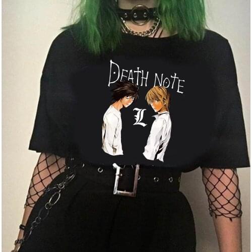 Men Women T-shirt Tops Kawaii Death NoteTshirt T-shirt Crew Neck Fitted Soft Anime Manga Tee Shirt Clothes