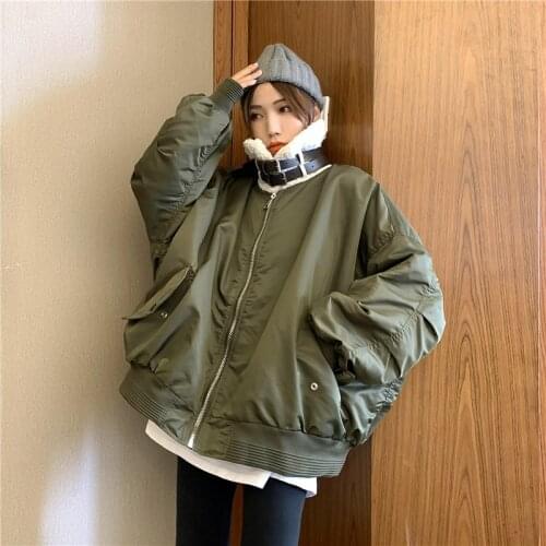 2021 New Winter Jacket Women Street Wear Korean Cotton Outwear Plus Velvet Thick Warm Coat Winter Womans Cotton Clothing