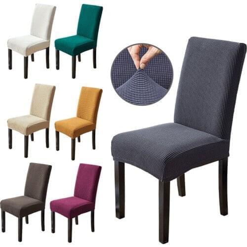Solid Jacquard Chair Covers Stretch For Wedding Dining Room Office Hotel Kitchen Banquet Housse De Chaise Chair Cover Slipcover