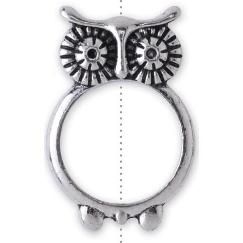 20pcs antique silver plated owl pendant,owl beaded pendant,metal owl for 12mm beads,lead and nickle free-10076302
