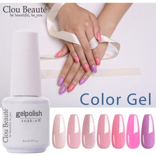 Clou Beaute Pink Girl Series Varnish Lacquer Semi Permanent UV Gel Varnish Soak Off Nail Art Gel Nail Polish lakiery hybrydowe