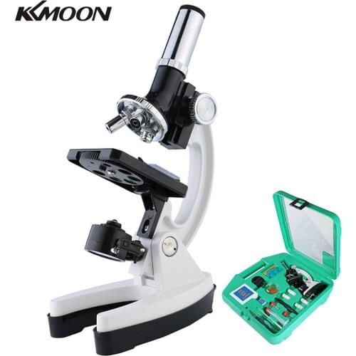 KKmoon Professional 100X-1200X Metal Biological Microscope Scientific Microorganism Microscopic Magnifier Microscope Set