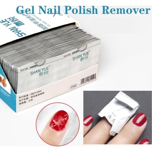50/100/200 Pcs Nail Gel Lacquer Polish Remover Wraps With Acetone UV Removable Special Napkins for Manicure Cleanser UV Gel Remo