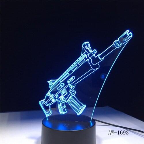Night Scar rifle 7 Colors changing Table Desk Light 3D LED Fashion Lamp Action Figures Creative Gift for Kids AW-1693