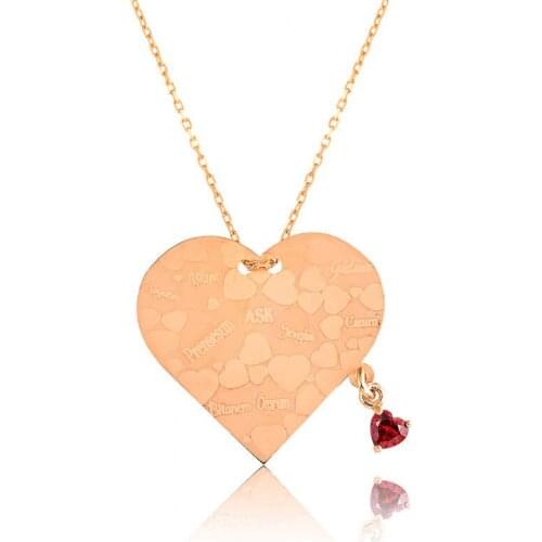 Tevuli 925 Sterling Silver Heart Love Words Lady Necklace