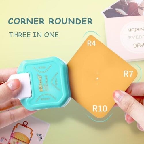 3-in-1 Corner Trimmer Mini Corner Rounder R4/R7/R10mm Punch Round Corner Trimmer Cutter DIY Card Photo Paper Stamps Invitations